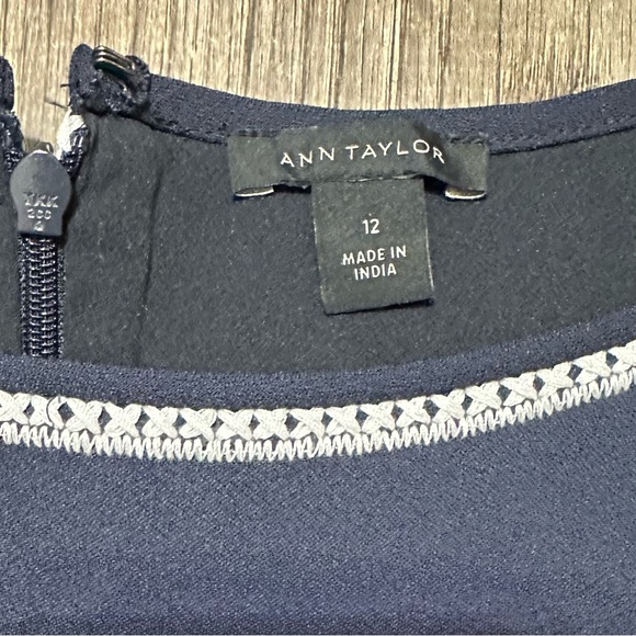 Ann Taylor Embroidered Sheath Dress Sleeveless Boat Neck Career Women's 12 - Picture 5 of 5